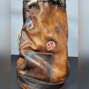 Pratesi patagonia leather drawstring sailor bag